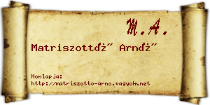 Matriszottó Arnó névjegykártya
